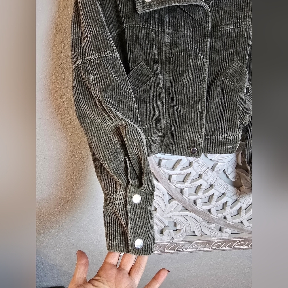 KanCan Olive Corduroy Jacket - Picture 9 of 11